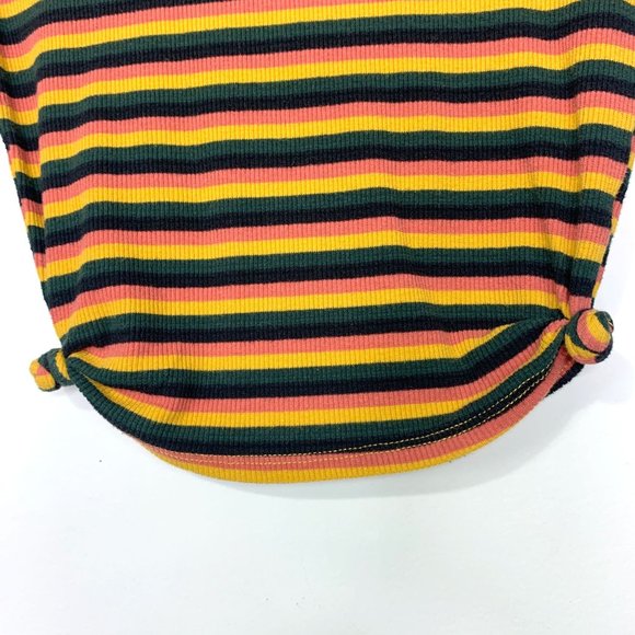 HEART HIPS Retro Horizontal Multi Striped Long Sleeve Top Sz M - Picture 3 of 8